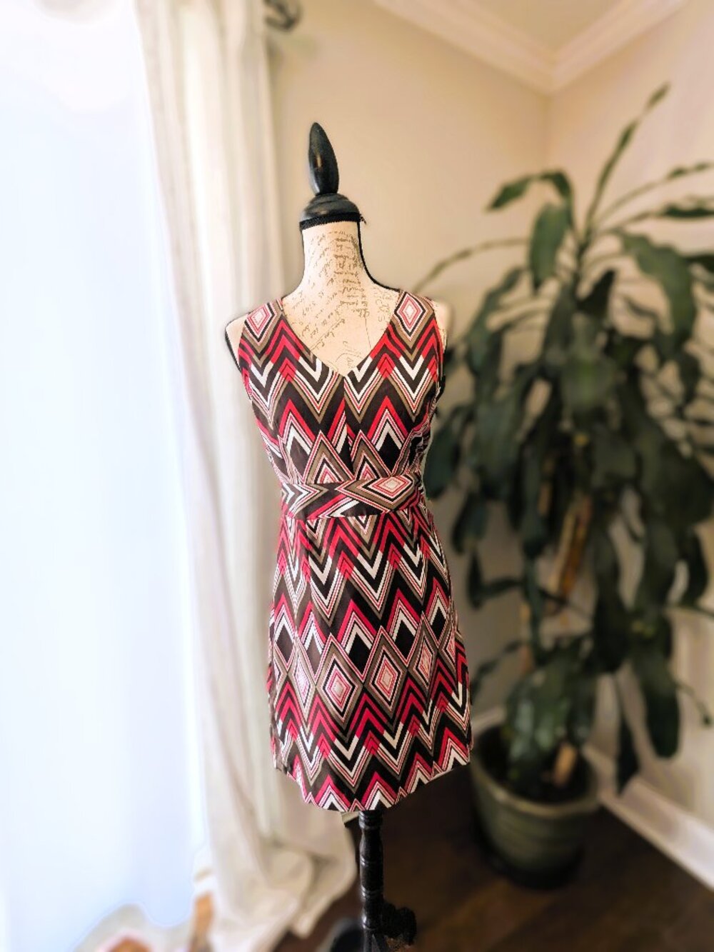 Pink & Brown Pattern Dress